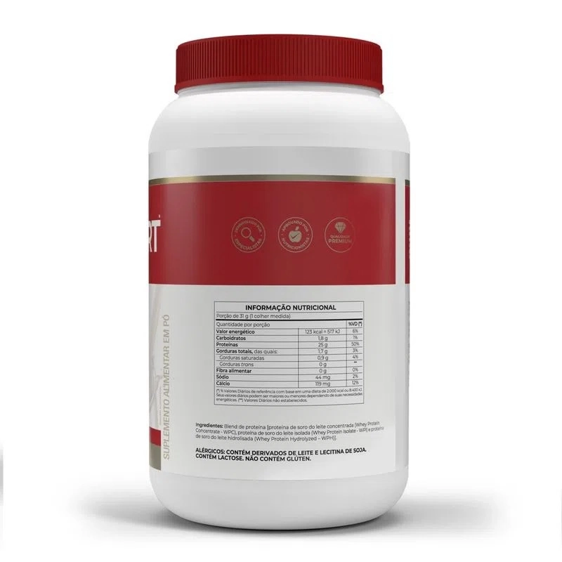 Whey Protein Whey Fort 3W Pote 900g - Vitafor - Morango - Image 2